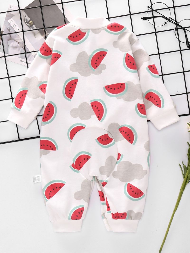 Baby Vannmelon Print Langermet Jumpsuit