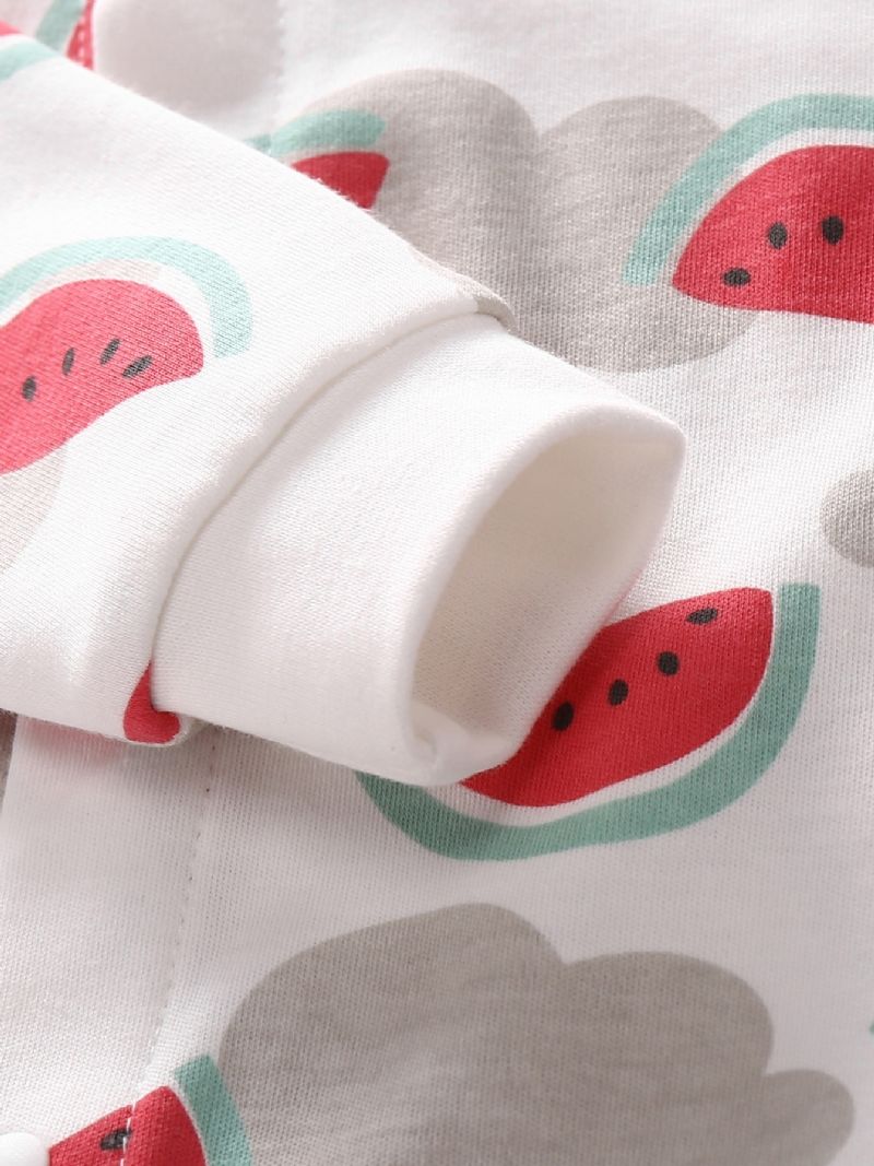 Baby Vannmelon Print Langermet Jumpsuit