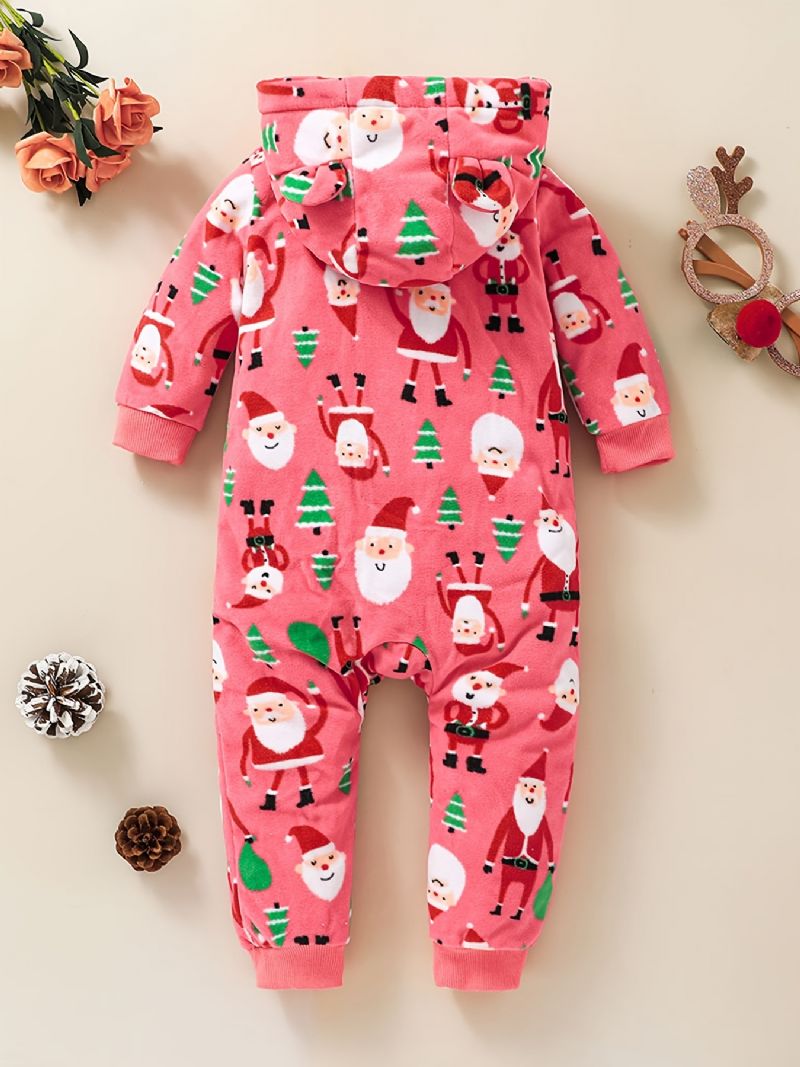 Christmas Baby Langermet Hette Jumpsuit Romper