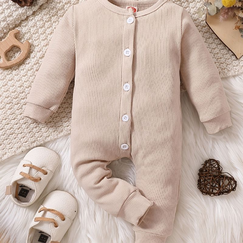 Christmas Price Cuts Newborn Baby Jumpsuit Unisex Langermet Buttoned Rompers