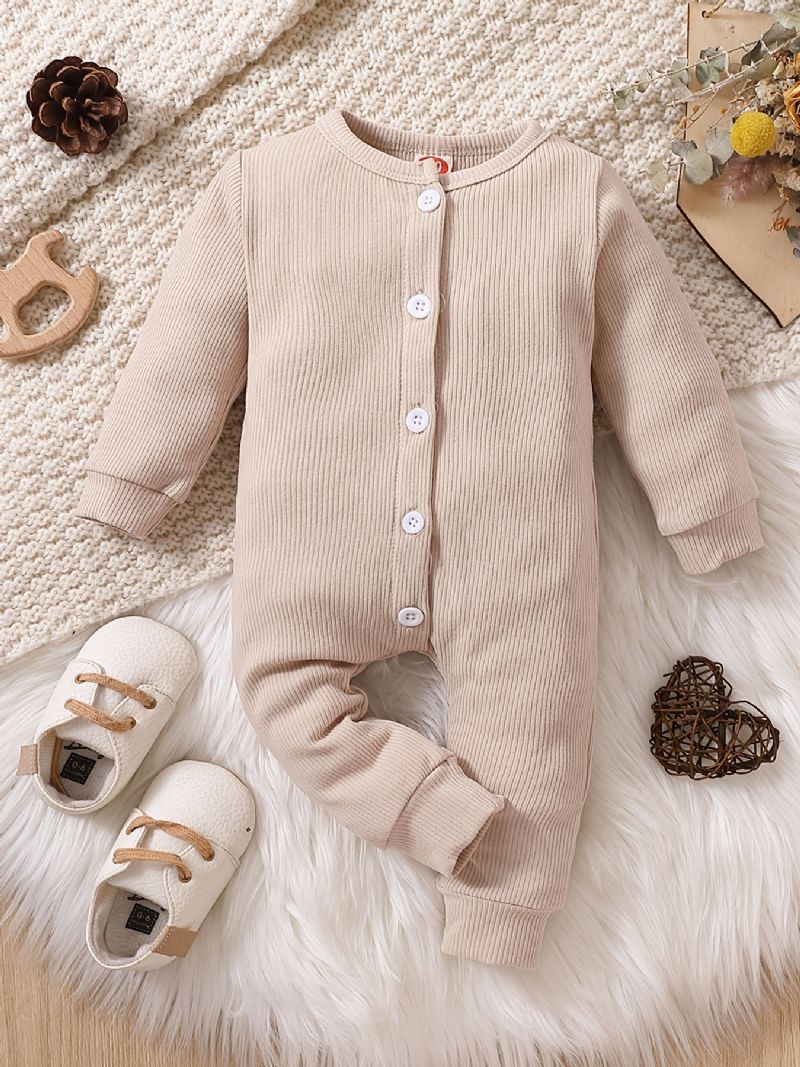 Christmas Price Cuts Newborn Baby Jumpsuit Unisex Langermet Buttoned Rompers