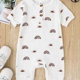 Gutter Jenter Tegneserietrykk Romper Jumpsuit Unisex Babyklær