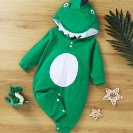 Gutter Langermet Dinosaur Cosplay Jumpsuit Barnefest Iført Baby Gutt Jenter Bursdagsgave