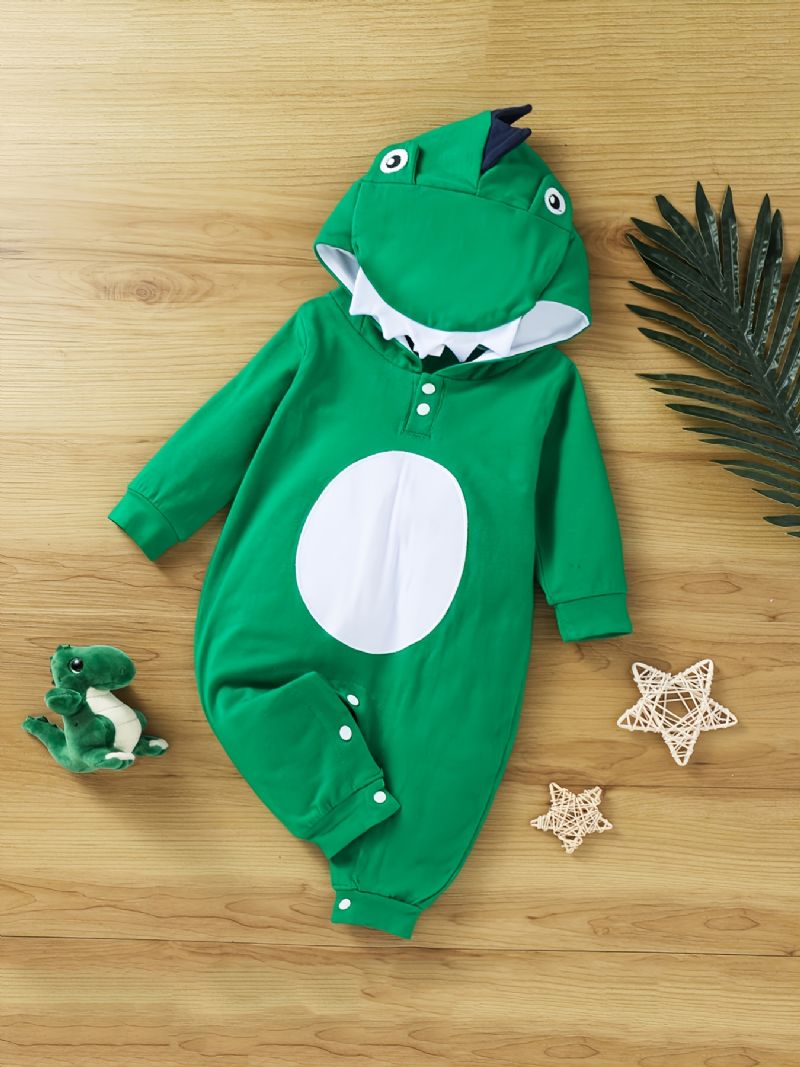 Gutter Langermet Dinosaur Cosplay Jumpsuit Barnefest Iført Baby Gutt Jenter Bursdagsgave