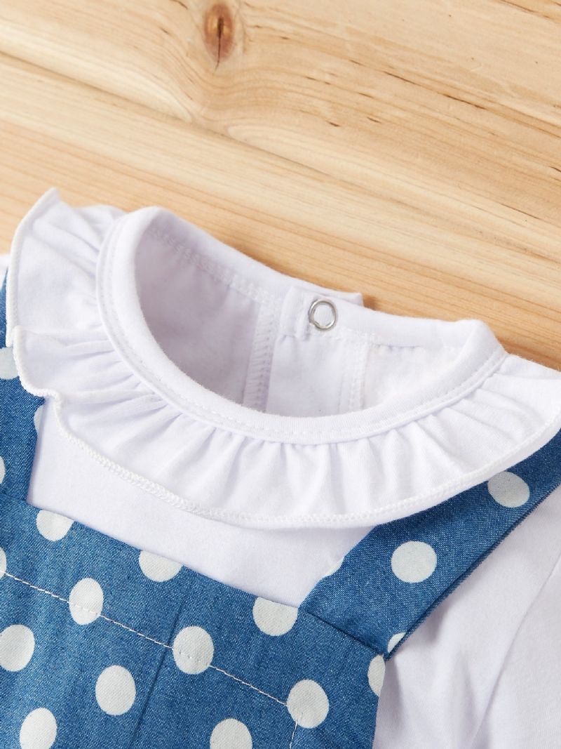 Jenter Polka Dot Denim Baby Jumpsuit