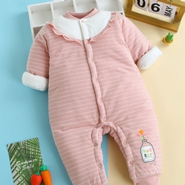 Jenter Tre-lags Termisk Jumpsuit Bomullspolstret Newborn Romper