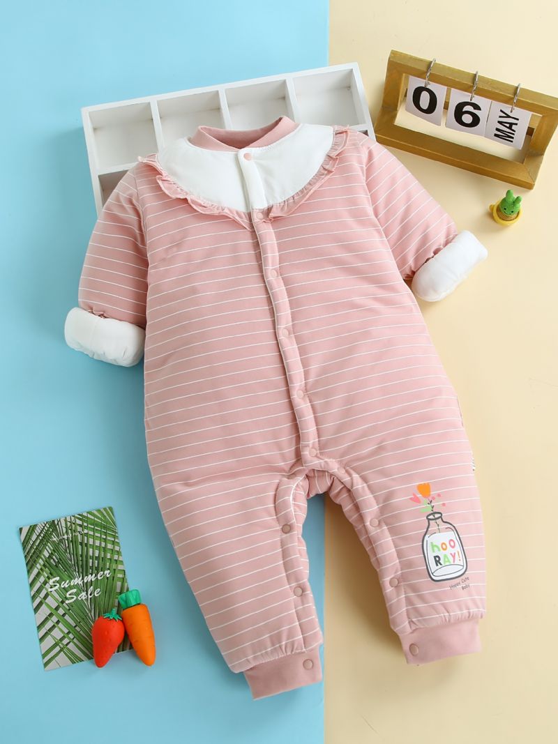 Jenter Tre-lags Termisk Jumpsuit Bomullspolstret Newborn Romper