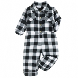 Jumpsuit For Barn Med Gingham-dekor For Høst Og Vinter Nyhet