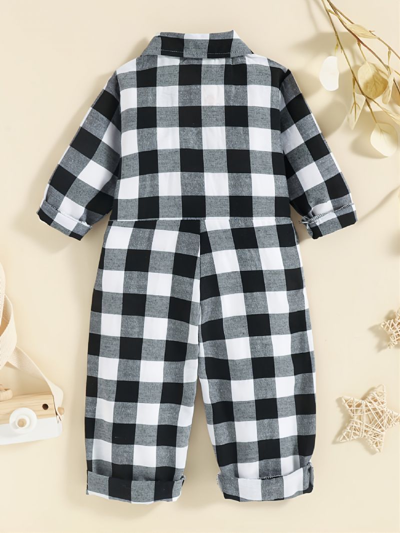 Jumpsuit For Barn Med Gingham-dekor For Høst Og Vinter Nyhet