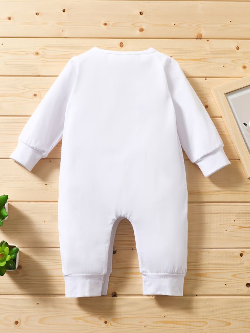 Nyfødt Spedbarnsjakke Lag Ikke Brevtrykk Langermet Rundhals Jumpsuit For Baby Gutter Jenter Barneklær