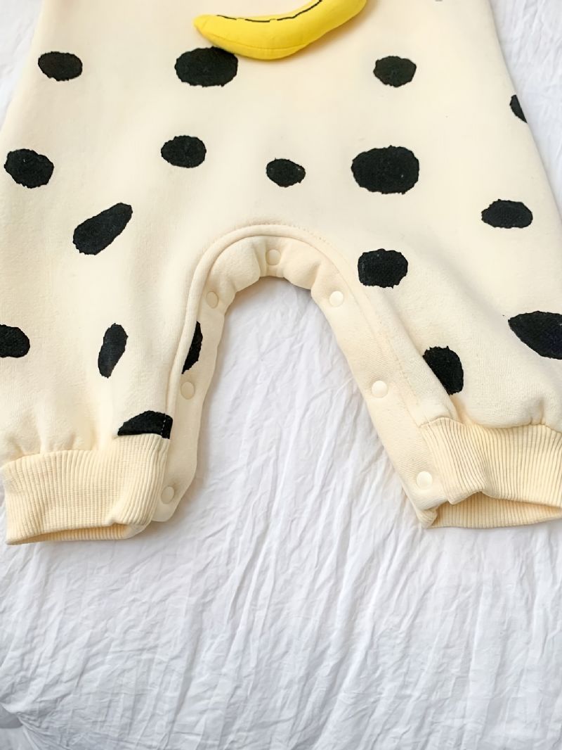 Nyfødt Spedbarnsjakke Med Polkaprikker Langermet Rundhals Jumpsuit For Baby Jenter Småbarnsklær
