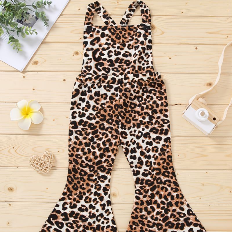 Småbarn Baby Jenter Ermeløs Jumpsuit Flare Leg Bukser Overall Barneklær