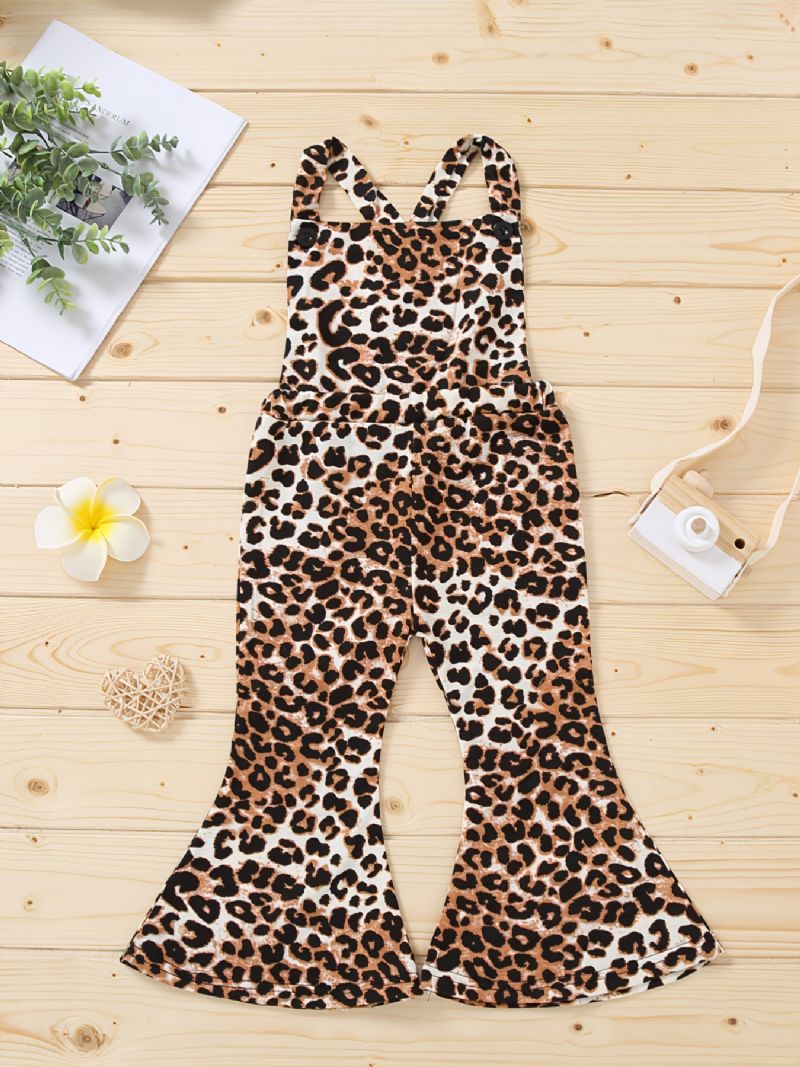 Småbarn Baby Jenter Ermeløs Jumpsuit Flare Leg Bukser Overall Barneklær