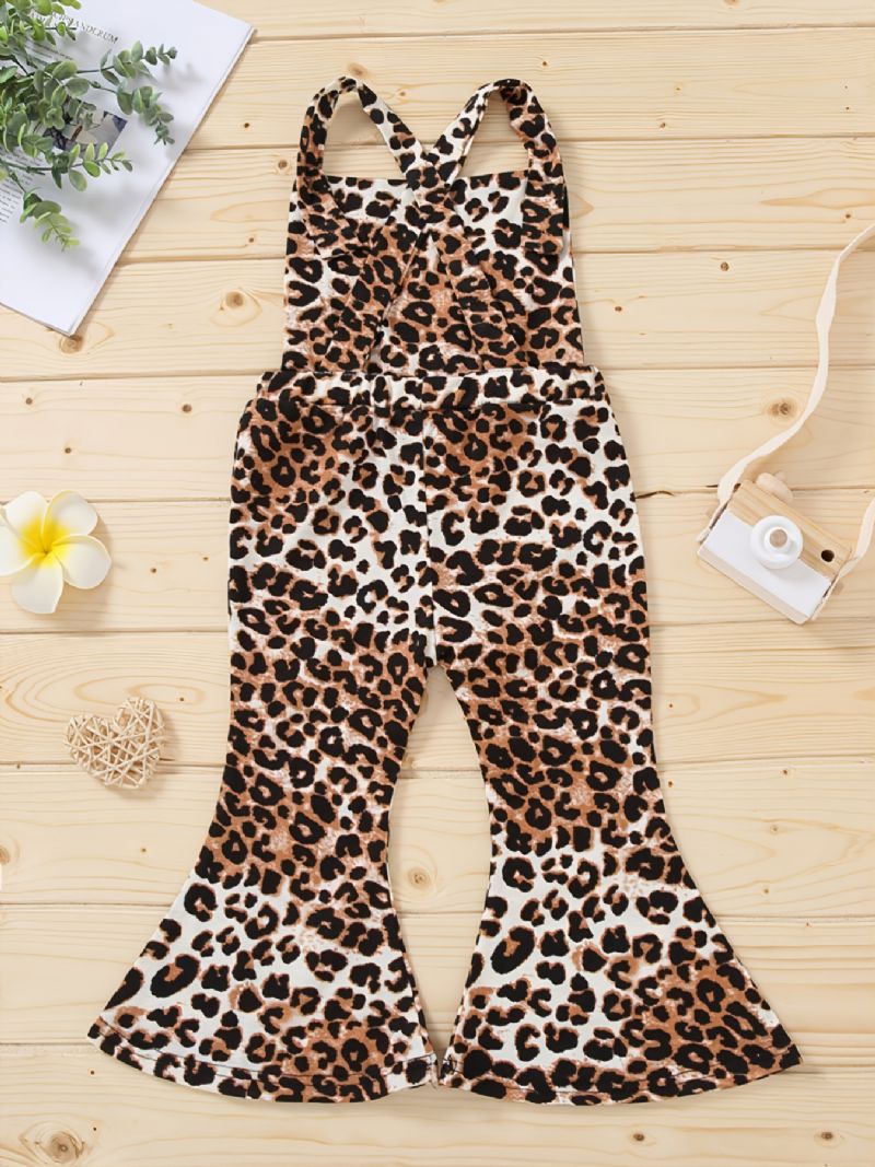 Småbarn Baby Jenter Ermeløs Jumpsuit Flare Leg Bukser Overall Barneklær