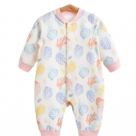 Småbarn Newborn Baby Langermet Trykket Jumpsuit