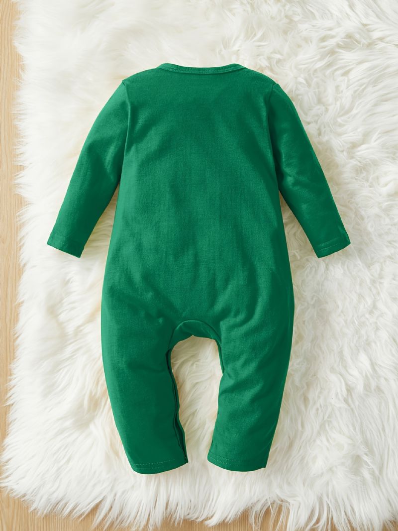 Spedbarn Romper Tegneserie Bjørnetrykk Langermet Rundhals Jumpsuit For Baby Gutter Jenter Barn Klær