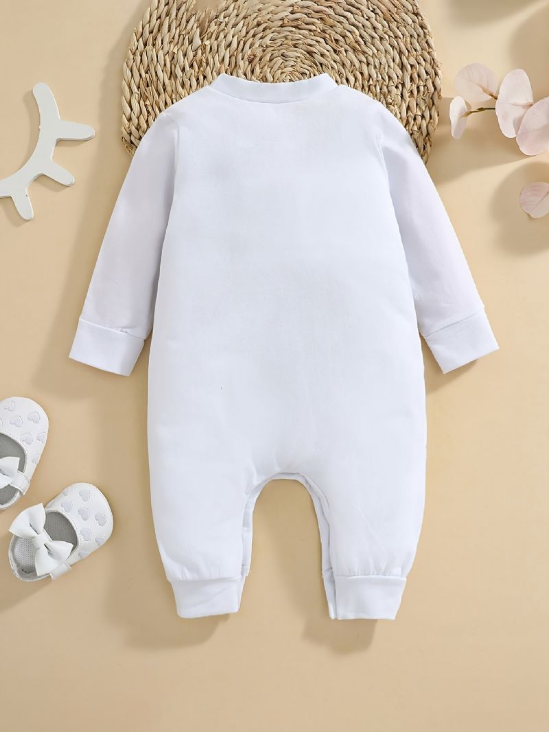 Unisex Baby Langermet Jumpsuit Romper Med Swan Design