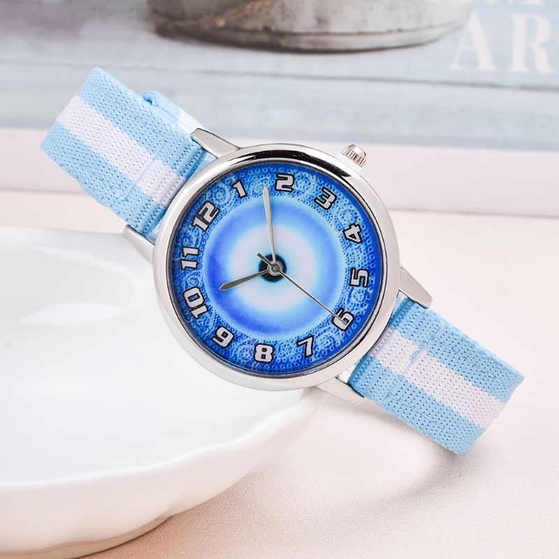 1 Stk Barn Canvas Strap Student Quartz Watch