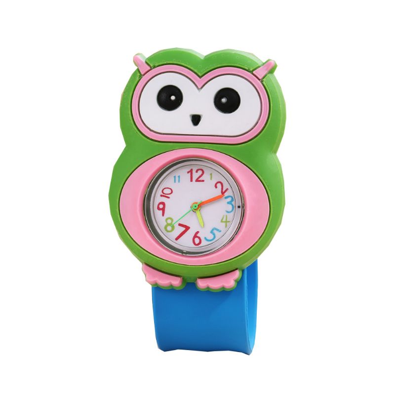 Kids Animal Owl Tegneserieklokke