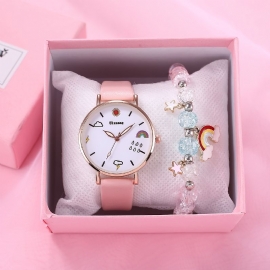 Mote Creative Cartoon Children's Quartz Watch Sett Rainbow Clouds Stars Cute