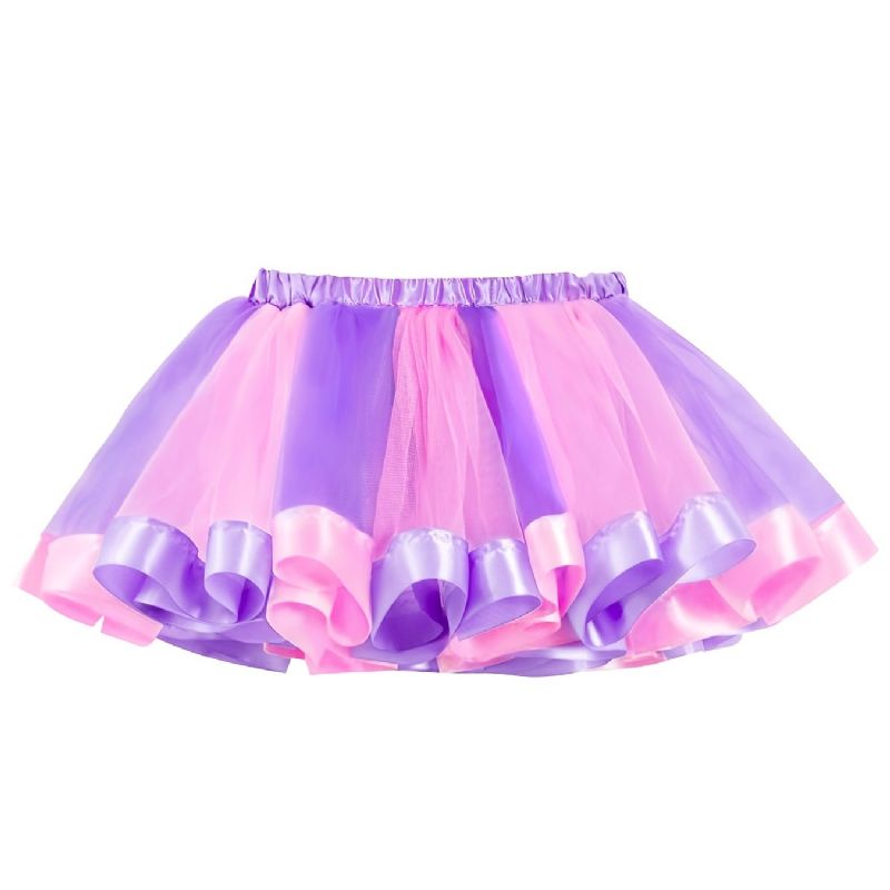 Jente Rosa Lilla Layered Tulle Tutu-skjørt Barneklær Prinsesseskjørt