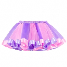 Jente Rosa Lilla Layered Tulle Tutu-skjørt Barneklær Prinsesseskjørt