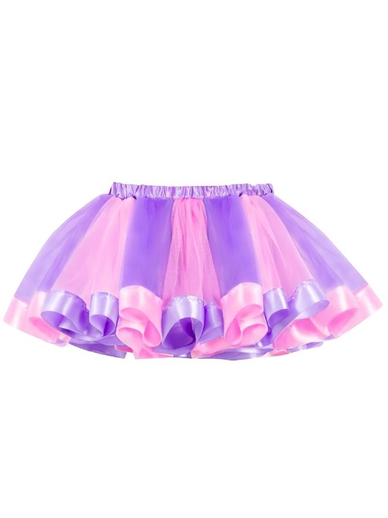 Jente Rosa Lilla Layered Tulle Tutu-skjørt Barneklær Prinsesseskjørt