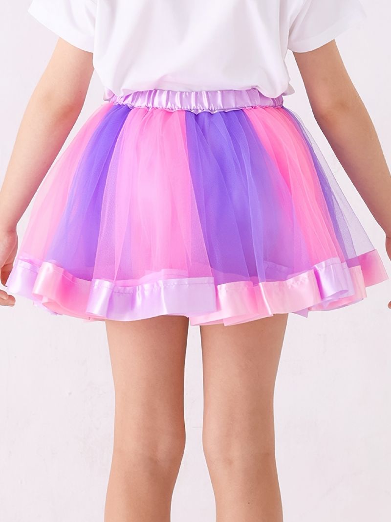 Jente Rosa Lilla Layered Tulle Tutu-skjørt Barneklær Prinsesseskjørt