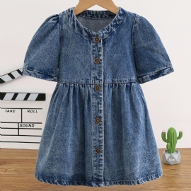 Jenter Baby Casual Denim Langermet Skjørt