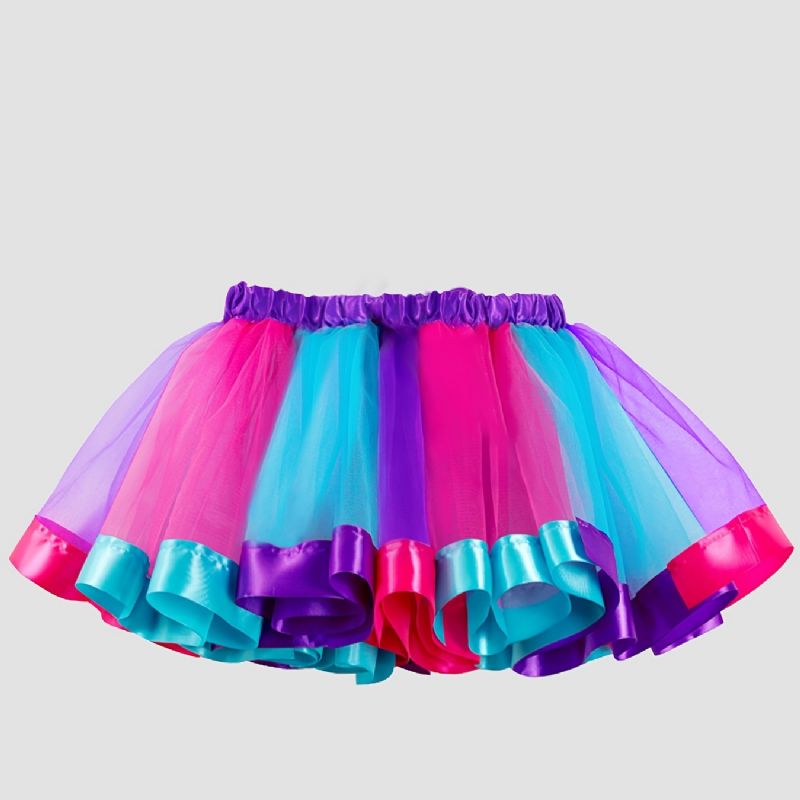 Jenter Elegant Layered Mesh Tutu-skjørtkostyme For Festballettopptreden