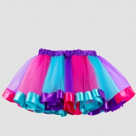 Jenter Elegant Layered Mesh Tutu-skjørtkostyme For Festballettopptreden