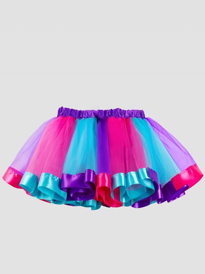 Jenter Elegant Layered Mesh Tutu-skjørtkostyme For Festballettopptreden