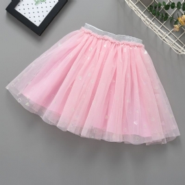 Jenter Princess Heart Print Tulle Tutu-skjørt For Party Ballet Performance Barneklær