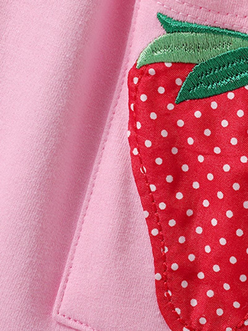 Jenter Strawberry Patch Pocket Rosa Kortermet Skjørt