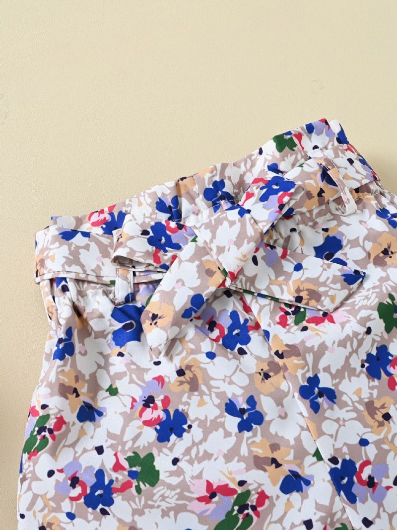2 Stk Jenter Mote Sommerfugl Blomsterprint Shorts Dress