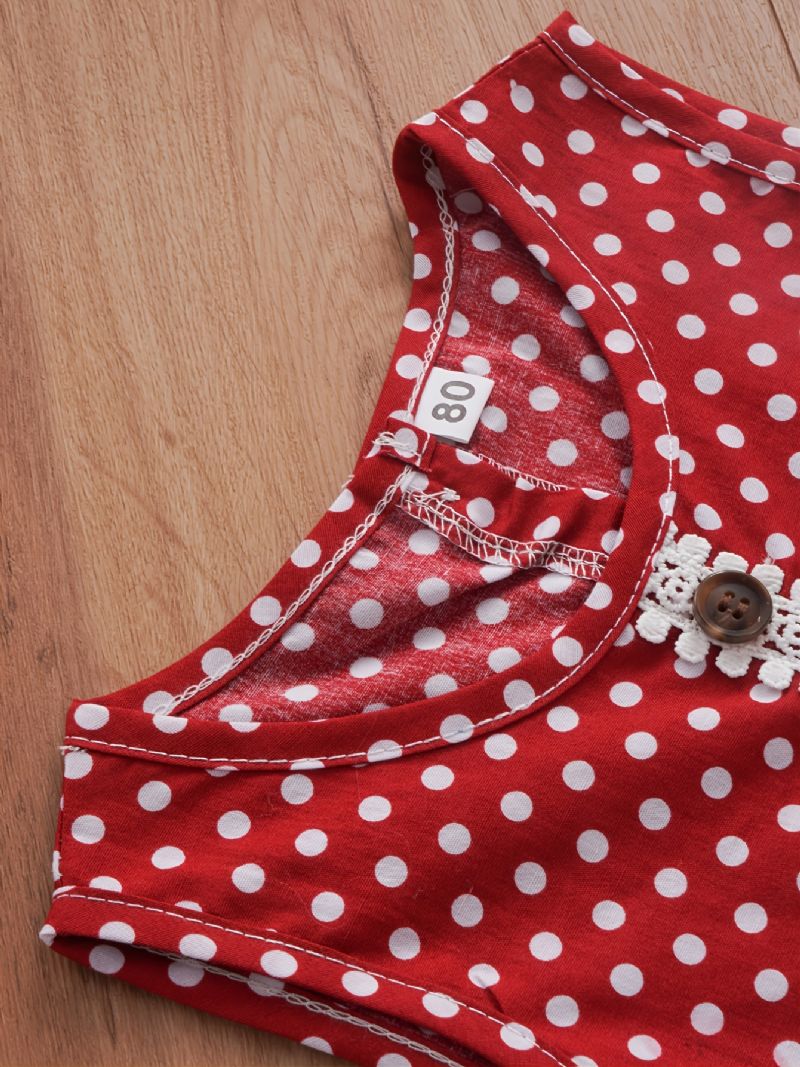 Småbarn Baby Jenter Dot Leopard Trykt Ermeløs Topp Og Shorts