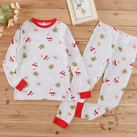 2 Stk Barn Christmas Printed Tight Fit Pyjamas