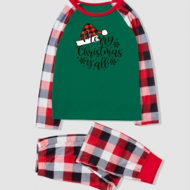 2023 Merry Christmas Plaid Stripet Pyjamas Loungewear Guttens