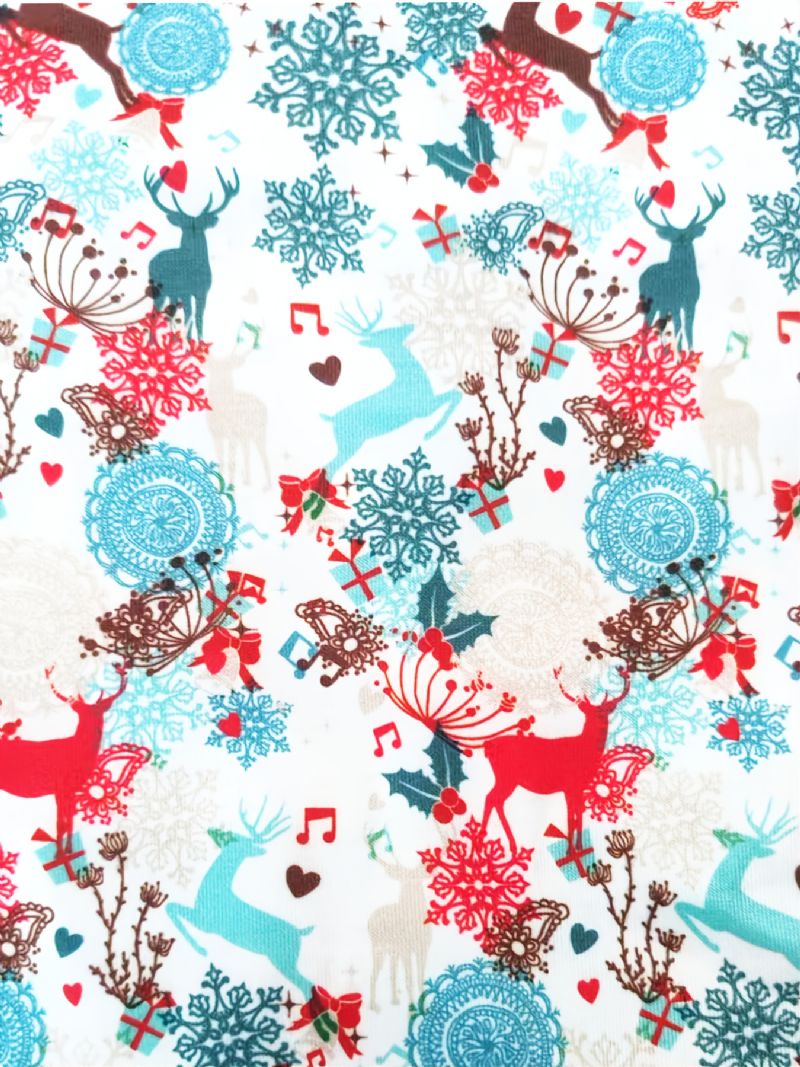 Gutter Jenter Snowflake Elk Merry Christmas Crewneck Family Pyjamas