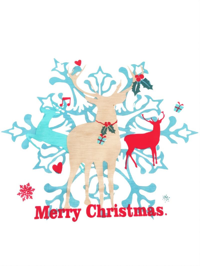 Gutter Jenter Snowflake Elk Merry Christmas Crewneck Family Pyjamas