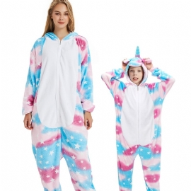 Jente Unicorn Shaped Flanell Pyjamas Termisk For Winter