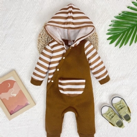 Jenter Stripete Hette Jumpsuit Babyklær One Pijamas For Winter