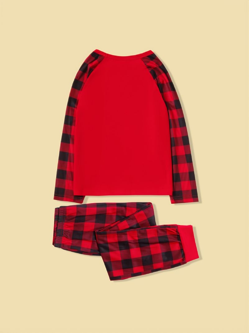 Juleforeldre-barn Casual Santa Elg Print Pyjamas Set