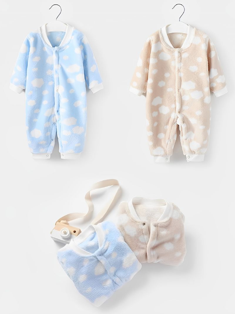 Småbarn Baby Fleece Søt Myk Varm Pyjamas Jumpsuit