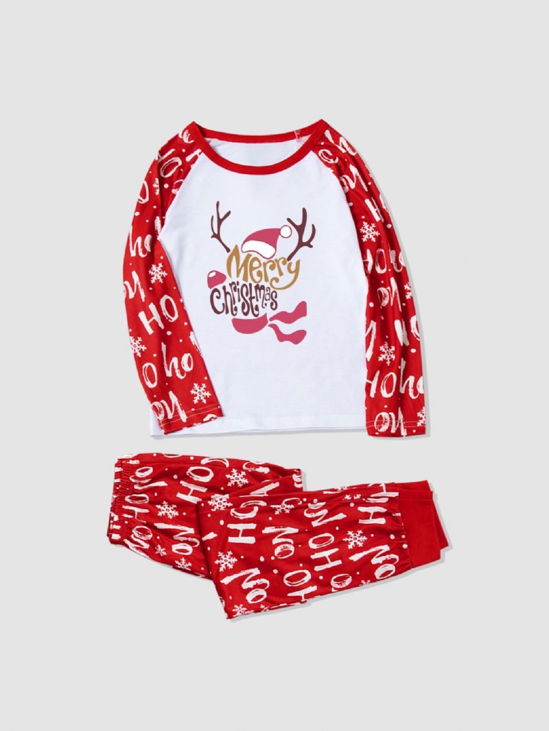 Småbarn Barn Langermet Kostyme Jul Hjort Print Pyjamas