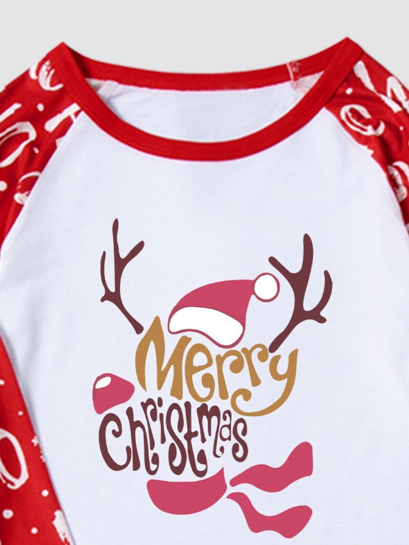 Småbarn Barn Langermet Kostyme Jul Hjort Print Pyjamas