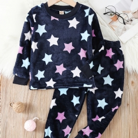 Småbarn Jenter Flanellstjernemønster Pyjamas Pulloverbukser