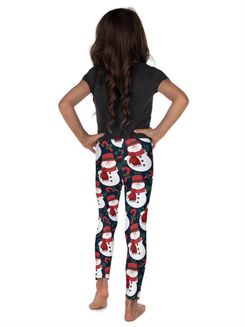 Autumn Winter Jenter Christmas Series Snowman Printed Leggings