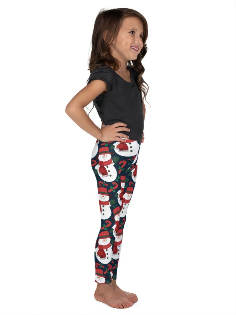 Autumn Winter Jenter Christmas Series Snowman Printed Leggings