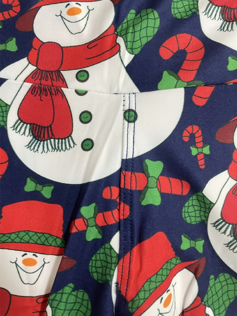 Autumn Winter Jenter Christmas Series Snowman Printed Leggings